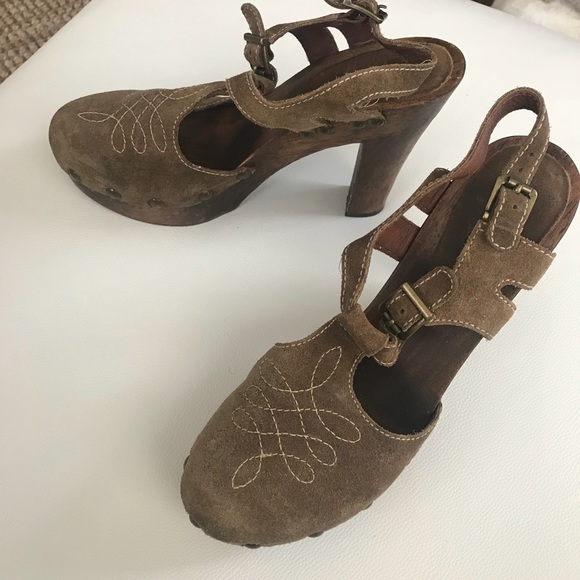 Kors Michael Kors Suede wood heel sandals 8.5 - Picture 2 of 8